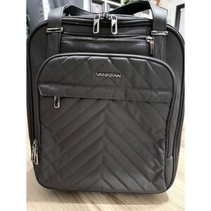 VANKEAN Rolling Laptop Bag 15.6 Inch Quilted Mobile Office Briefcase Black RFID
